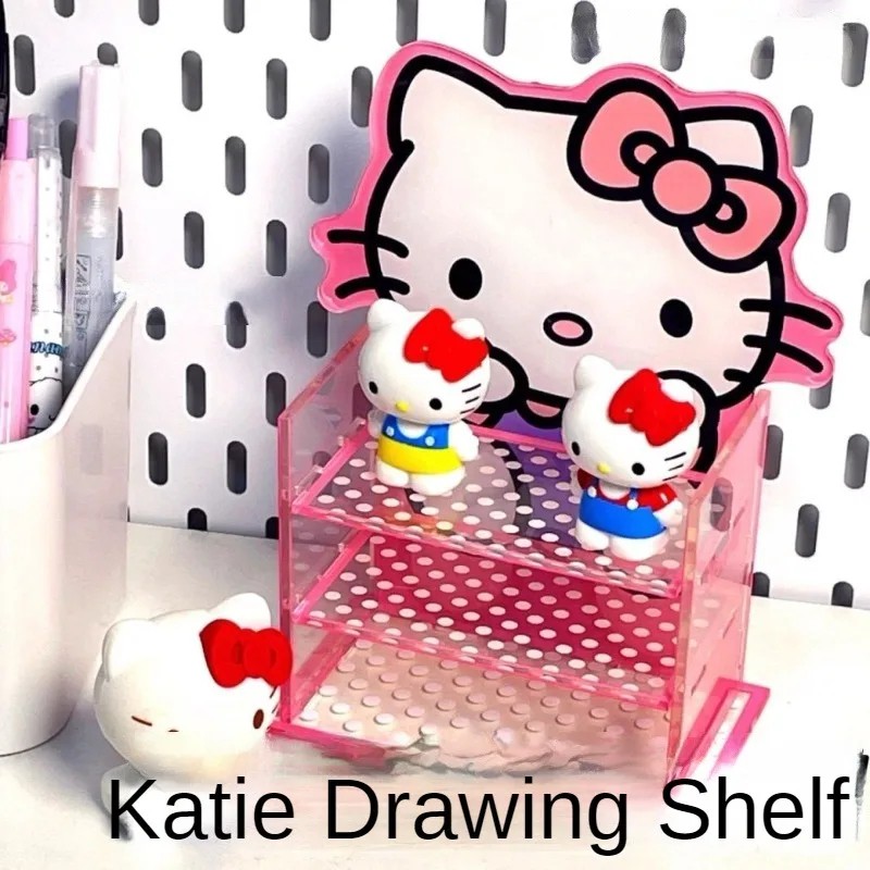 Sanrio Hello Kitty 3-Tier Acrylic Display Stand - Durable Transparent Storage Rack