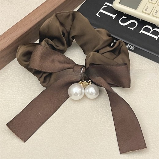 Pearl Bow Large Intestine Hair Ring High Sense