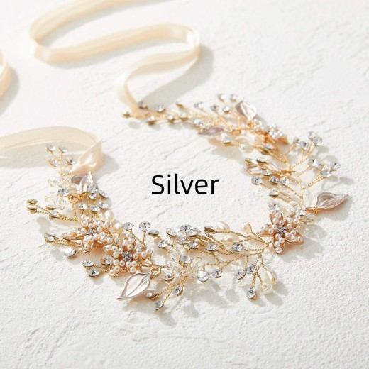 Bridal Headdress Crystal Pearl Hair Band