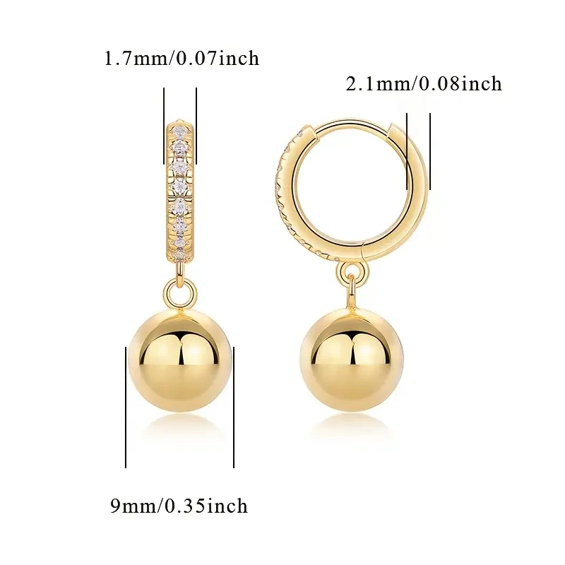 1 Pair of Moissanite Earrings 925 Sterling Silvery Women's Earrings