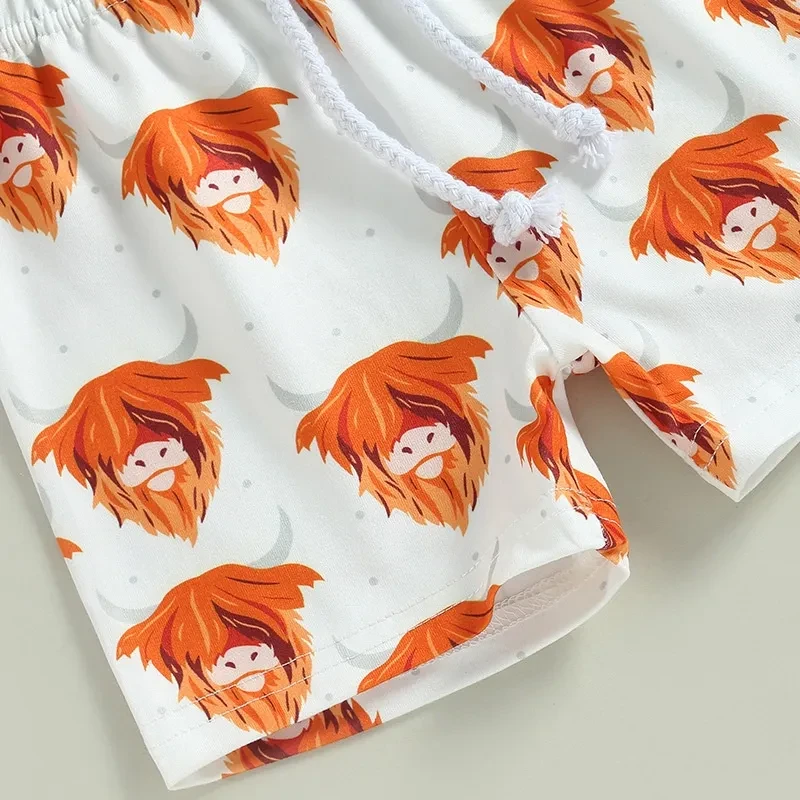 Boy's Short-sleeved T-shirt Bell-bottom Pants Suit