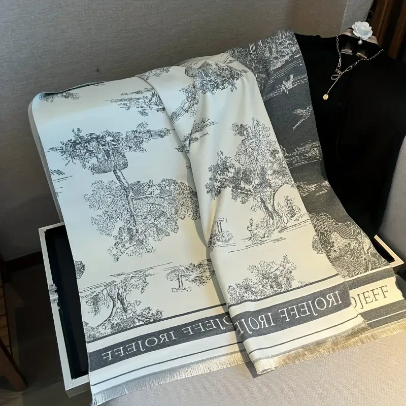 2024 New High-End Ink-Inspired Chinese Style Scarf