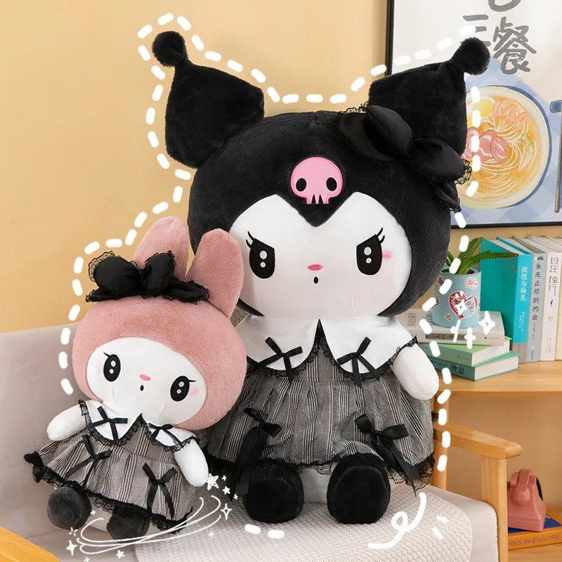 Oversized Sanrio Hello Kitty, Kuromi, and Melody Stuffed Toys