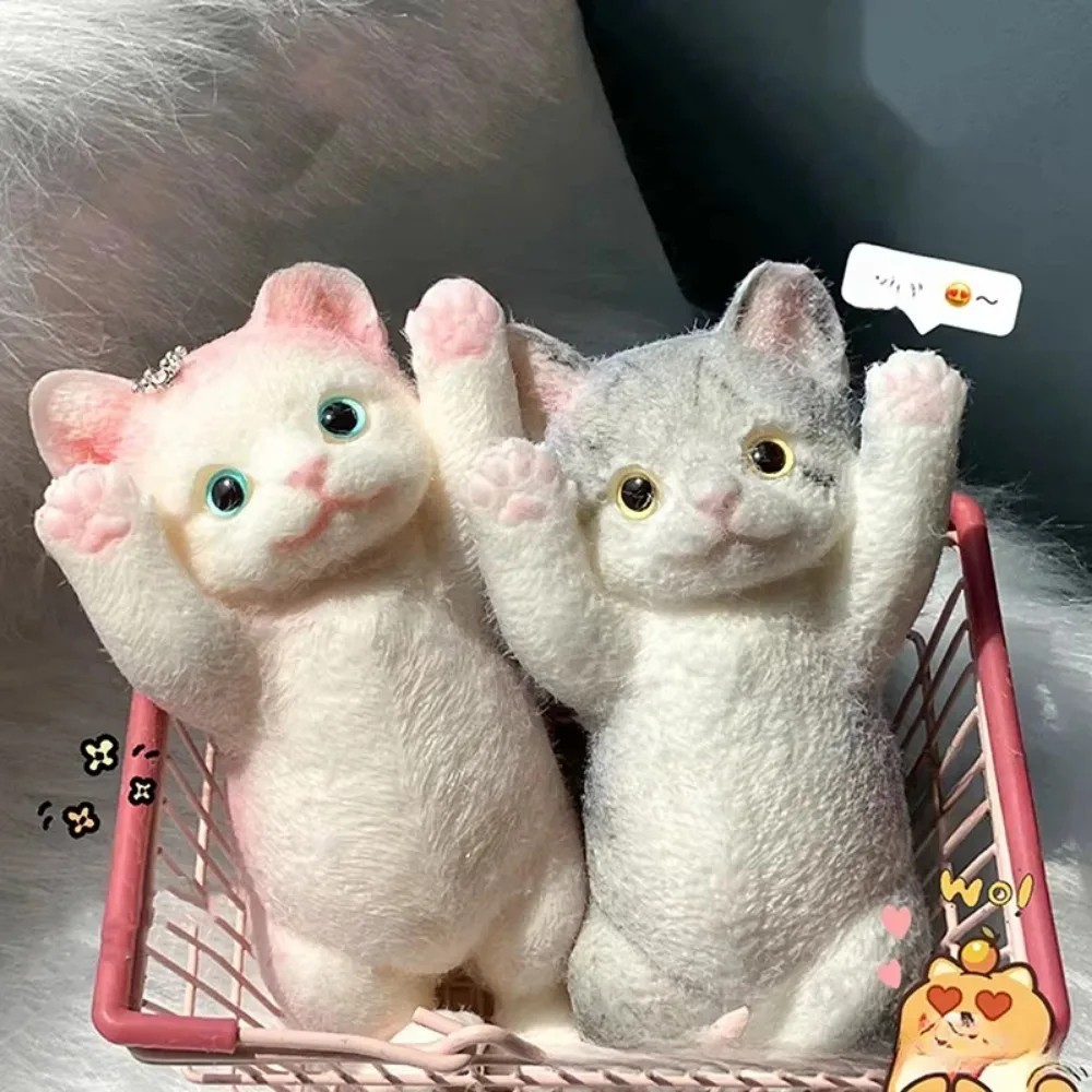 Squishy Cute Flocking Cat Stress Relief Toy - Extra Large Sensory Fidget Toy