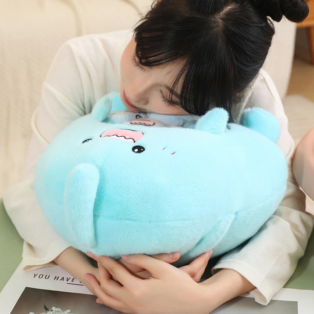 New Capybara Shark Shaped Snack Bag Plush Toy - Super Soft Cartoon Squishy Pillow