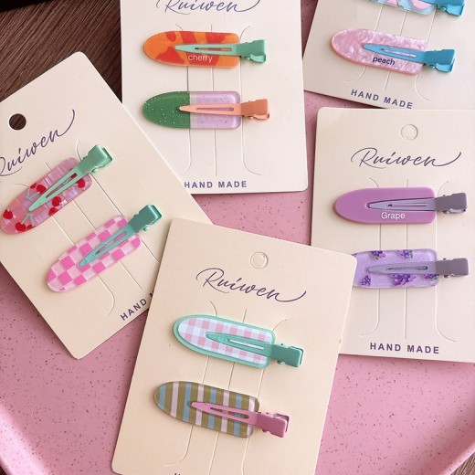 Sweet Acrylic Girl Seamless Barrettes Cartoon