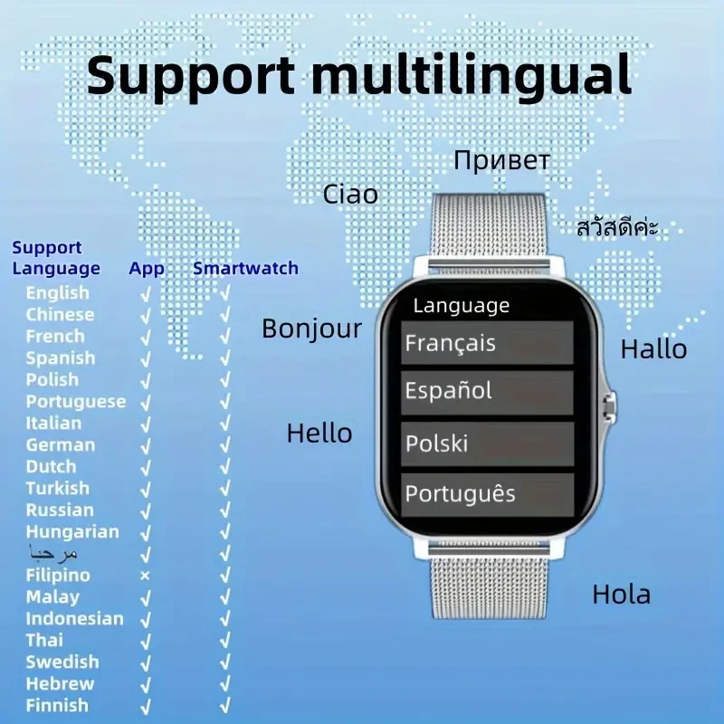 Smart Watch for Android & iOS - Men's/Women's Watch with Call, Information Reminder, 4.29 cm Large Screen, Sports Step Counting, and Multiple Fitness Modes