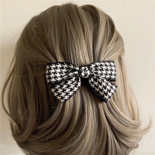 Barrettes Fabric Back Head Big Bow Spring Clip