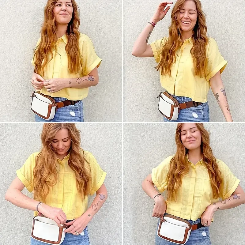 Stylish PU Leather Crossbody Waist Bag - Durable & Ultra-Lightweight with Quick-Adjust Strap for Outdoor Sports, Fitness, Hiking, Running, and Travel