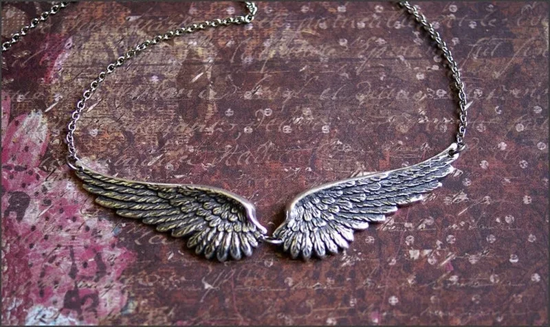 Alloy Angel Wings Pendant Necklace
