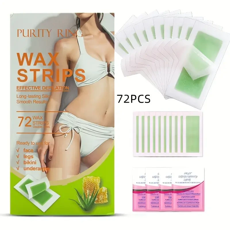 PURITY RING 72pcs Hair Removal Wax Strip