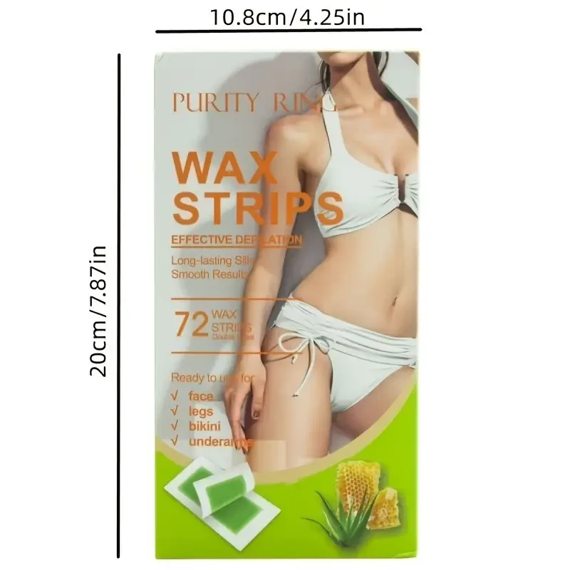 PURITY RING 72pcs Hair Removal Wax Strip