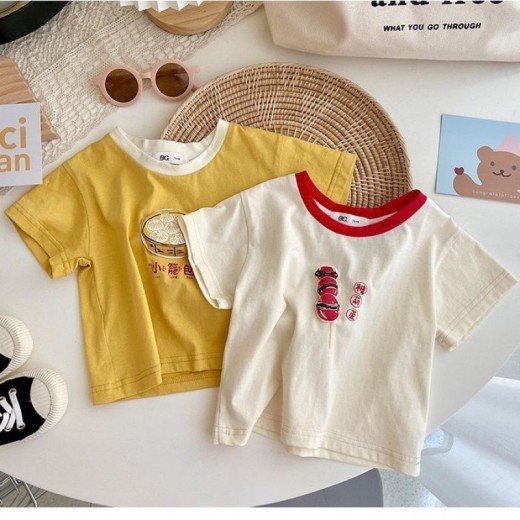 Summer New Versatile Girls' Short-sleeved Casual Round Neck