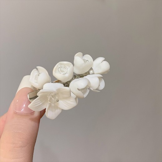 Vintage White Jasmine Flower Hair Clip Niche