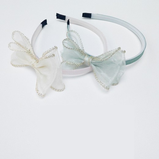 New Children's Mesh Gold Edge Bow Headband
