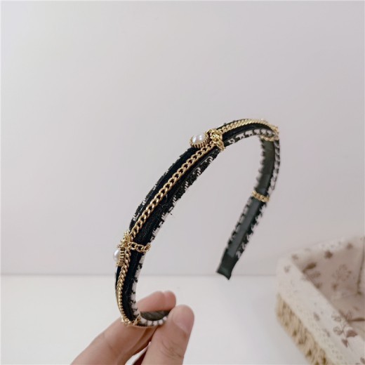 French Maiden Pearl Chain Headband