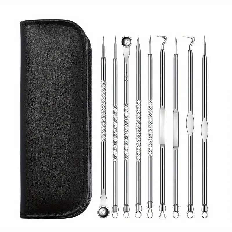 9pcs Stainless Steel Acne Removal Tool Set