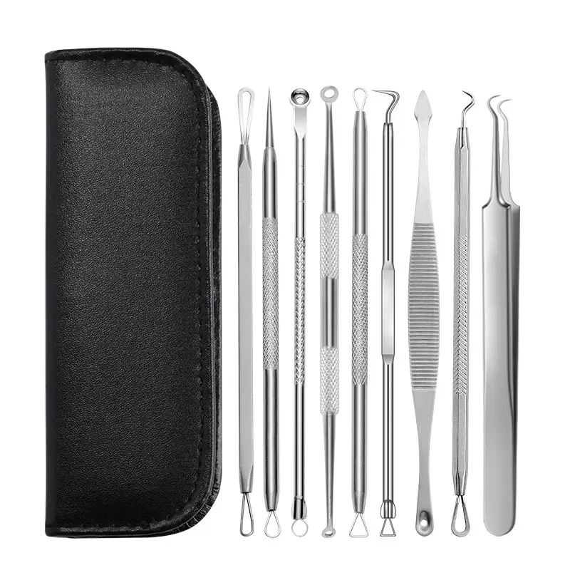 9pcs Stainless Steel Acne Removal Tool Set