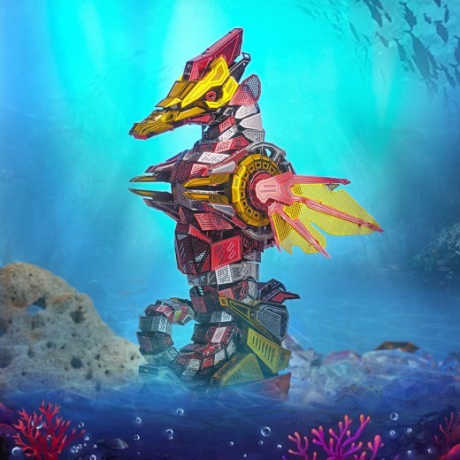 Dragon Sense Microworld Sea Horseman DIY Creative Gift Toy Metal Puzzle Toy