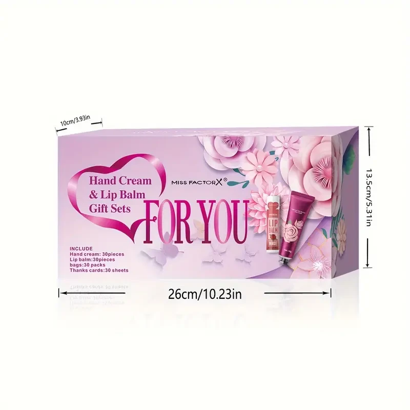 Miss FactorX 30pcs Gift Set: Hand Cream & Lip Balm Duos in 12 Scents
