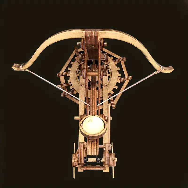 3D Wooden Puzzles for Adults Wooden Model Kits - 1pc Maroon Wooden Catapult Model Kit