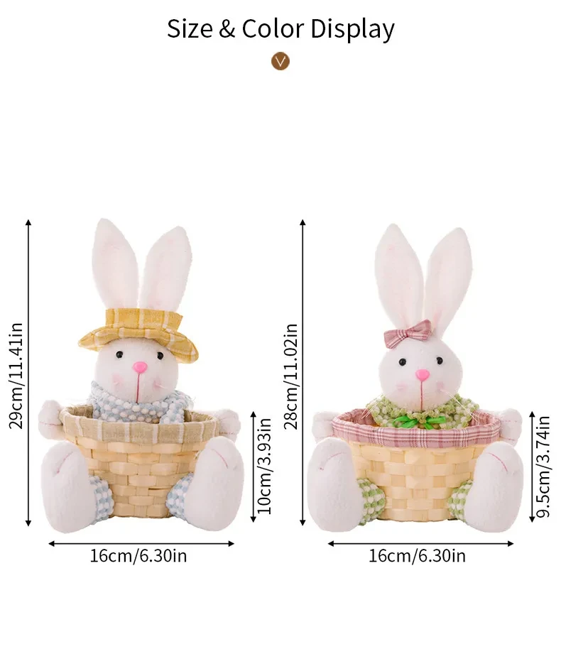 Cartoon Cute Easter Rabbit Decorative Doll