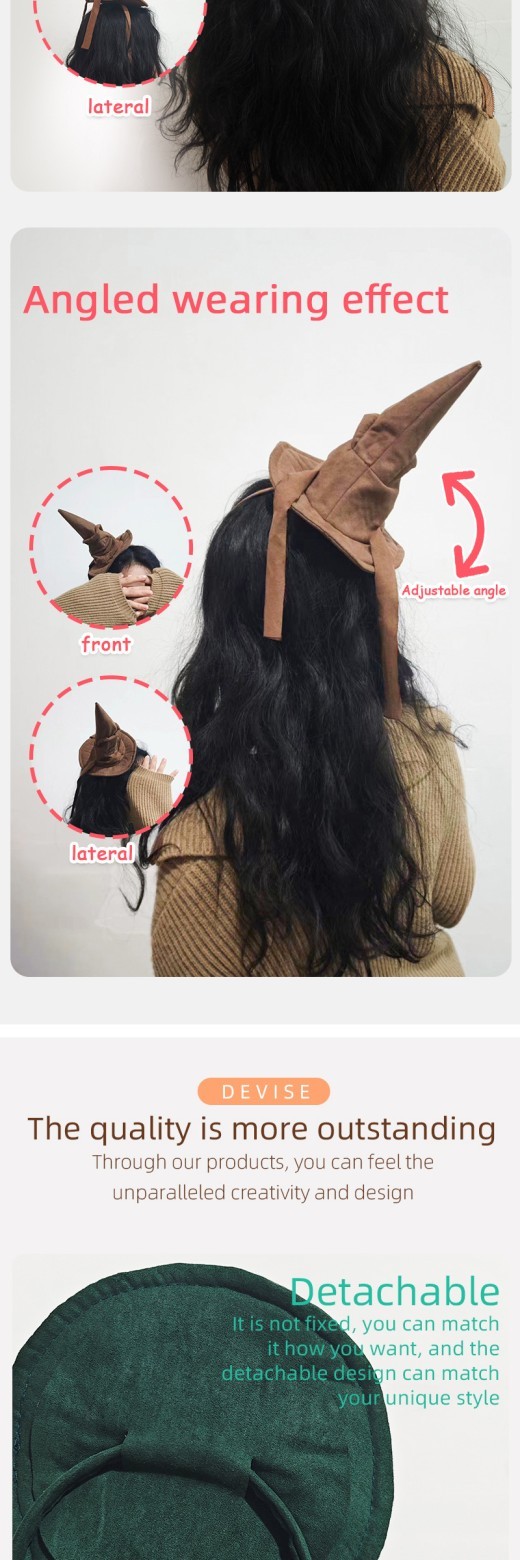 Halloween Day Party Photo Props Magic Witch Hat Headband