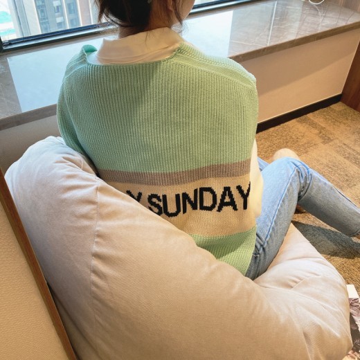 Knitted Large Shawl Letter Fake Sweater Large Size Outside