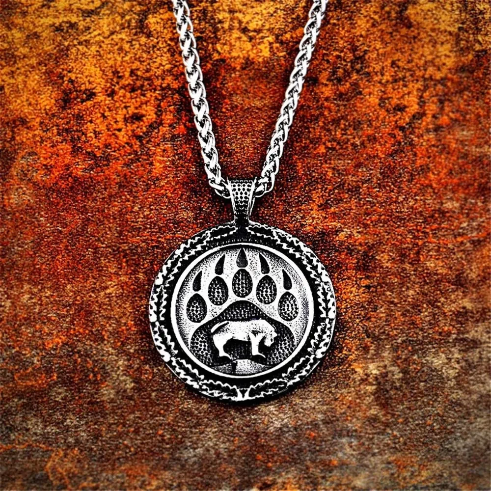 Bear Palm Viking Pendant Sweater Chain