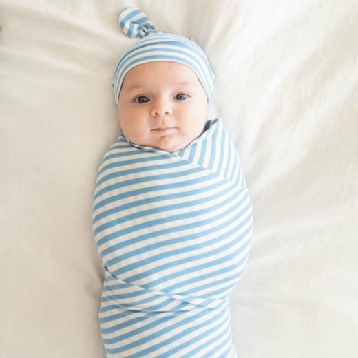 Newborn Rayon Stripe Gro-bag Beanie 2 Pieces Suit