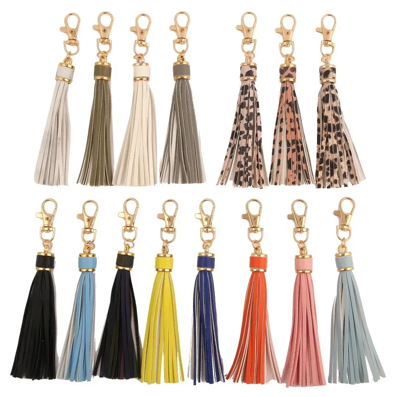 PU Leather Tassel Key Chain Key Ring DIY Accessories