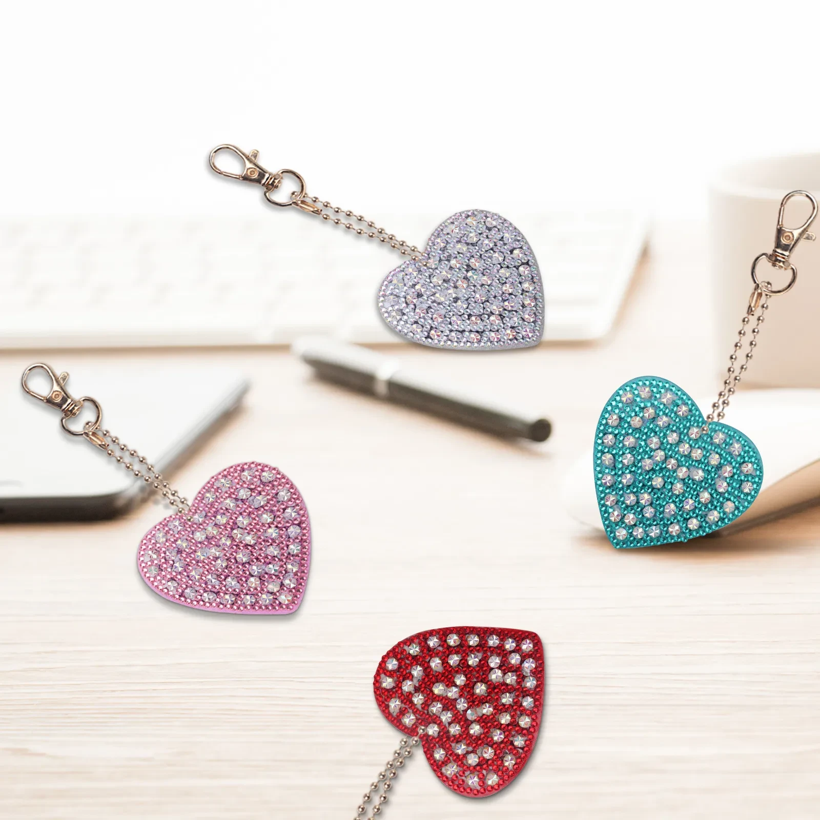 Creative DIY Cartoon Masonry Painting Keychain Pendant