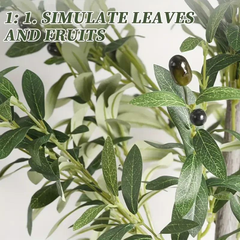 1pc Artificial Olive Tree - Realistic Green Foliage
