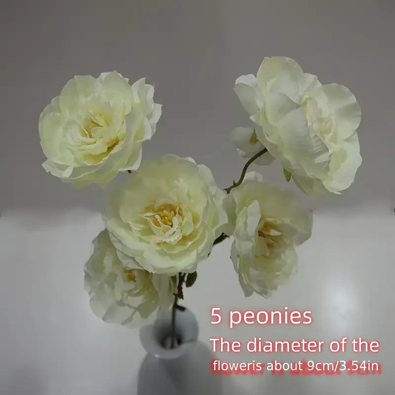 20pcs Elegant White Peony Artificial Flowers