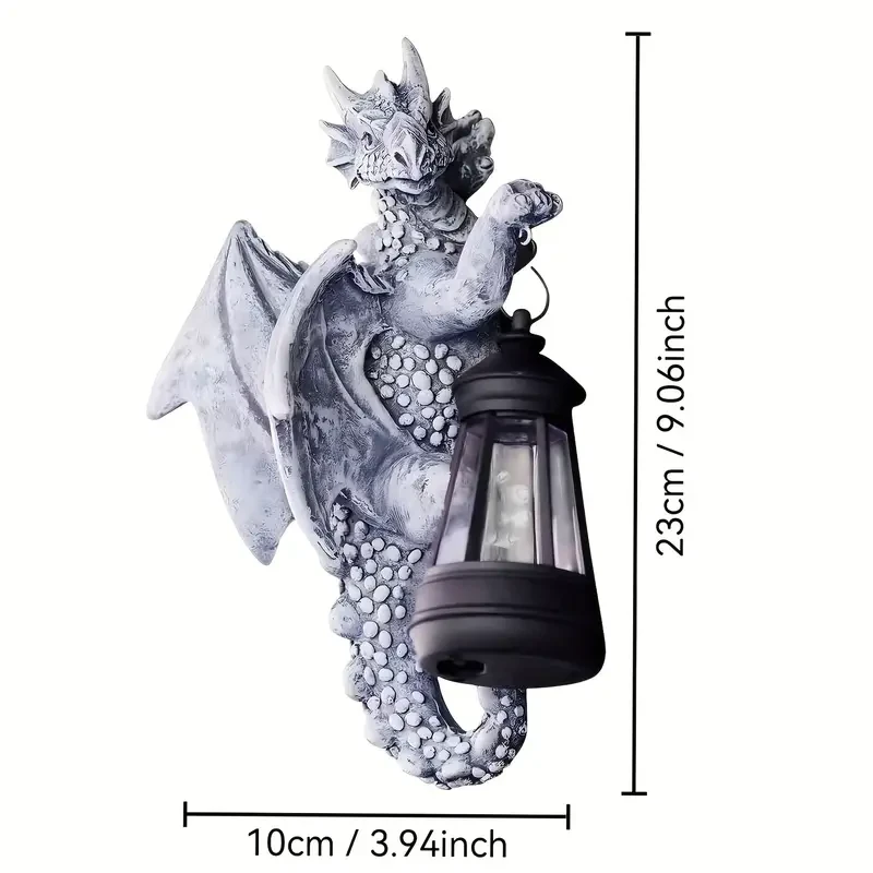 Solar-Powered Hanging Dragon Lantern