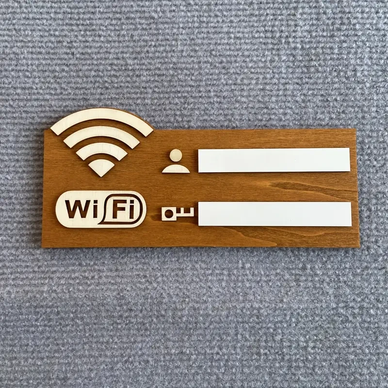 1pc Rustic Wooden WiFi Password Sign