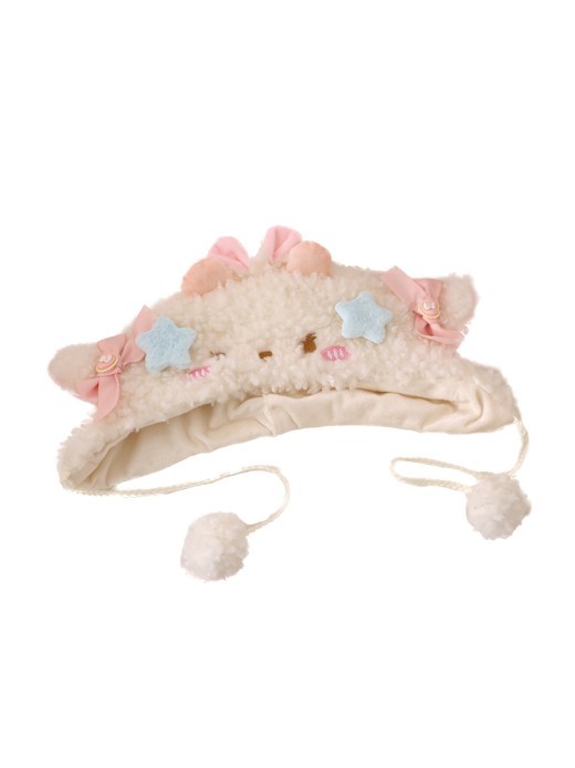 Cute Lamb Ears Earmuffs Hat Lambswool Bucket Hat