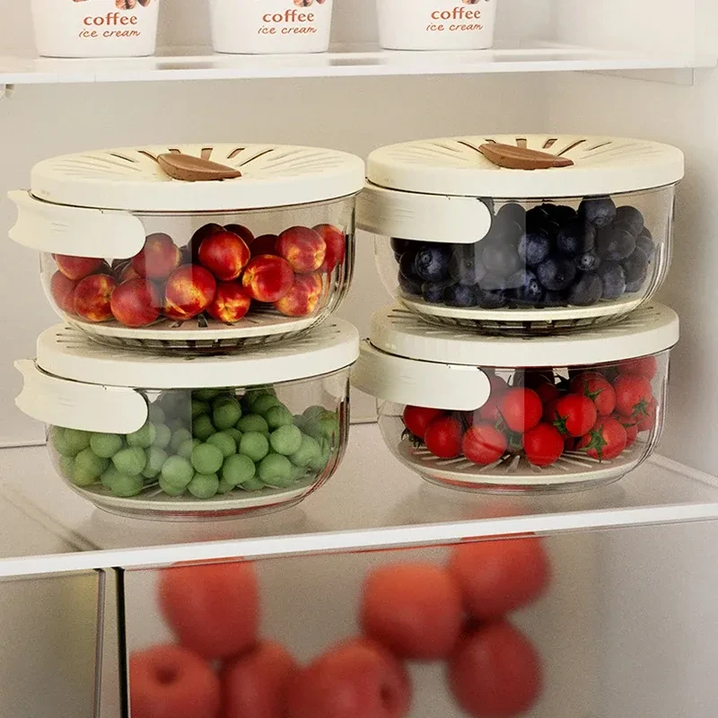 Fruit Drain Basket With Lid Vegetable Washing Bowl Foldable Handle Cleaning Colander