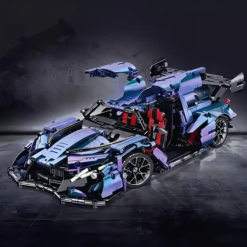 Gradient Sports Car Building Blocks Set, 3D Adult Assembly Toy