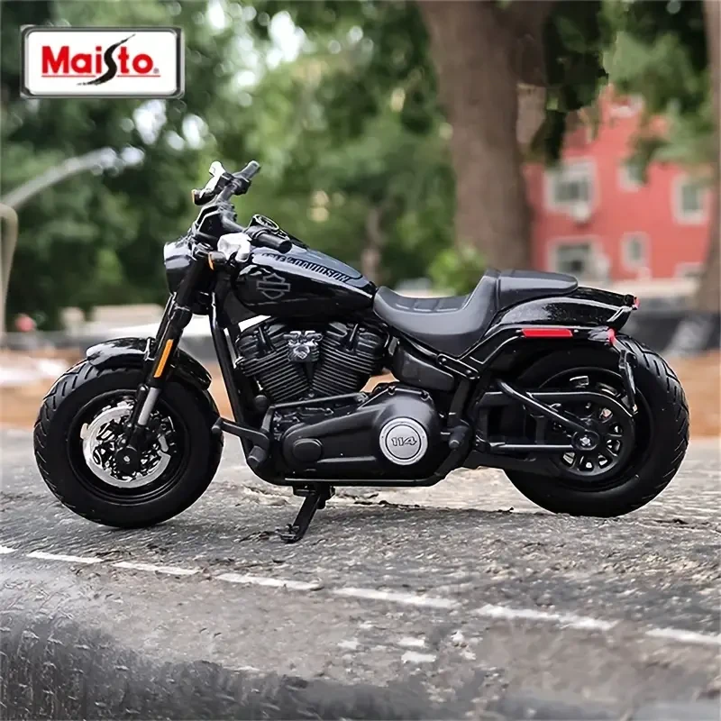 1:18 Scale Maisto 2022 Fat Bob 114 Alloy Sports Motorcycle Model Die Cast Street Racing Motorcycle