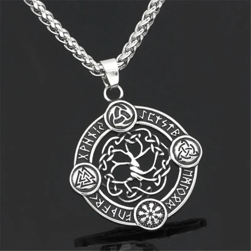 Men'S Wise Hot Life Tree In Europe And America Without Chain, Viking Accessories Nordic Style Pendant Pt406