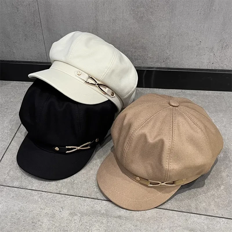 Octagonal Cap Women's Retro British Wild