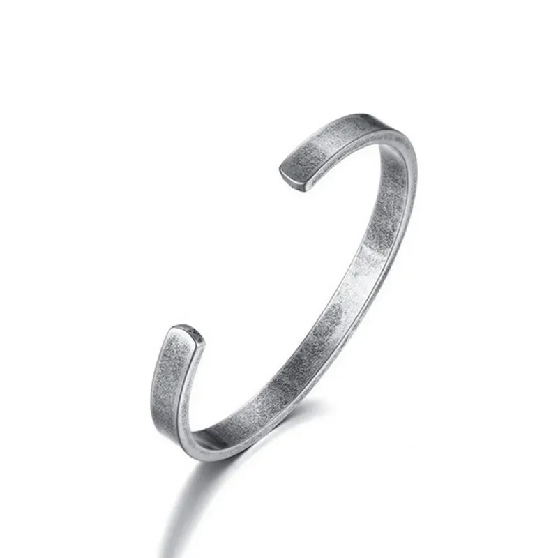 Titanium Steel Vintage Bracelet Viking Style Men And Women European And American Temperament Simple Open Thin Bracelet Bracelet