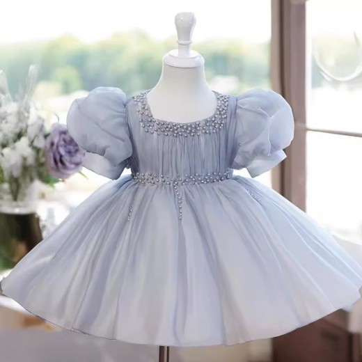French Puff Sleeve Puffy Gauze Princess Dress