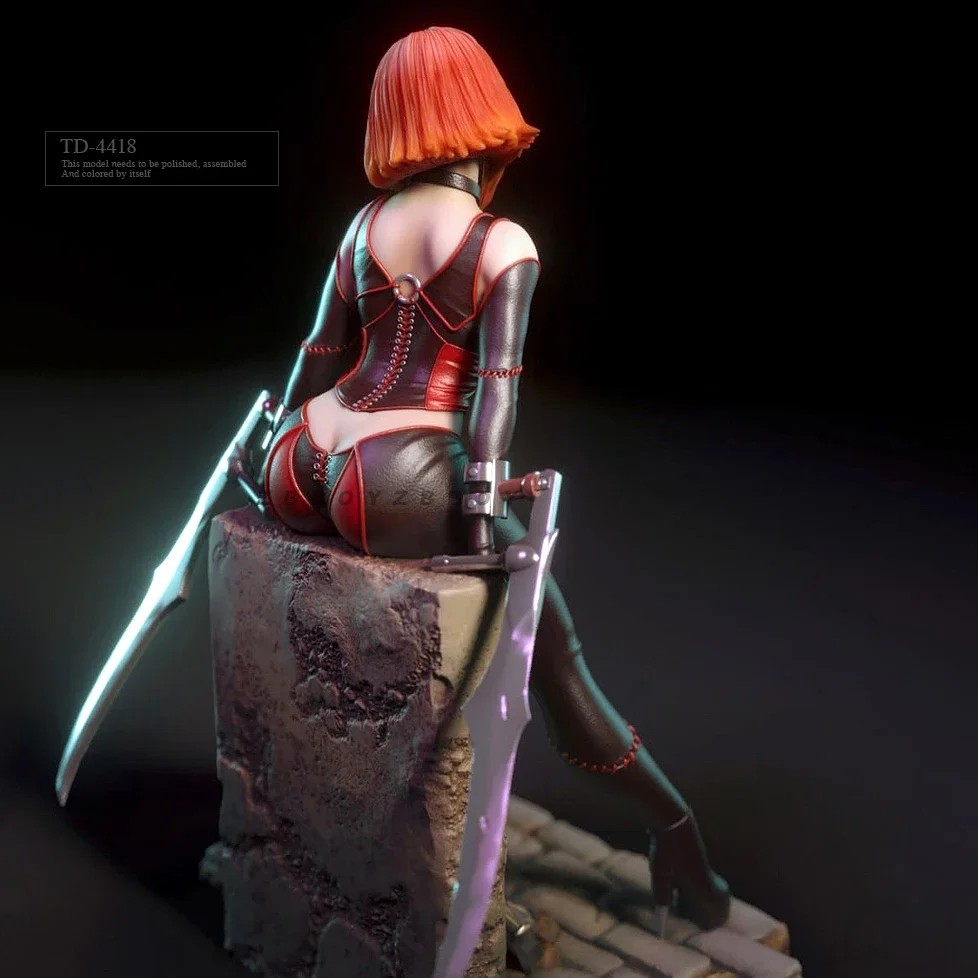 50mm & 75mm Resin Model Kits Beauty Figure Colorless & Self-Assembled