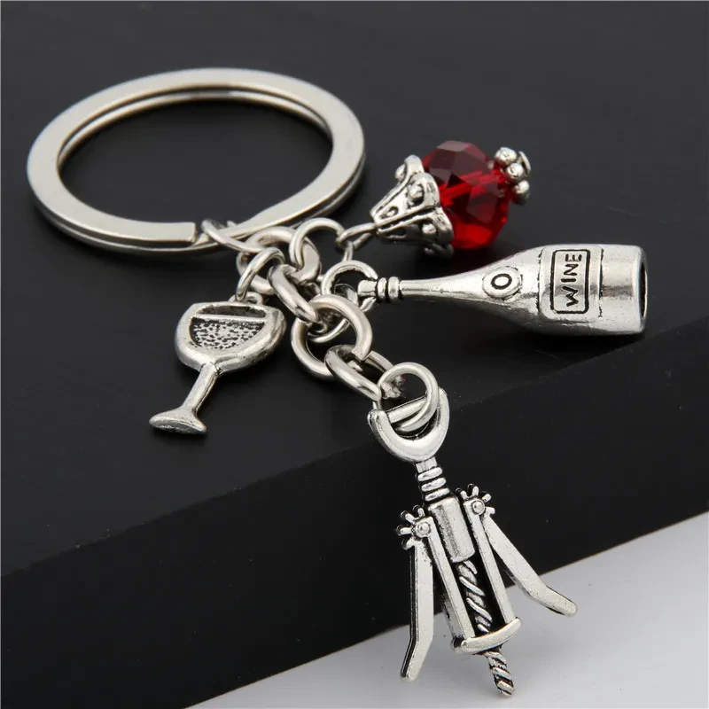 Creative Metal Wine Lovers Keychain Corkscrew