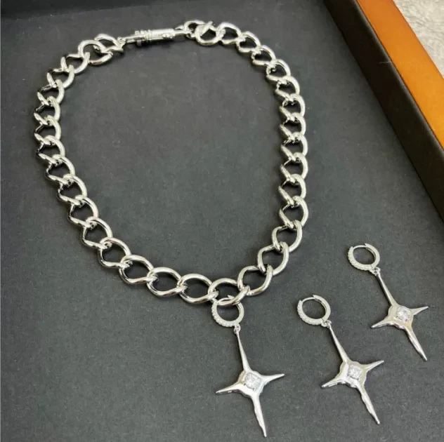 KVK Cross Necklace Female Net Red With The Same Clavicle Chain Creative Design Sense Simple Ins New Trend Retro