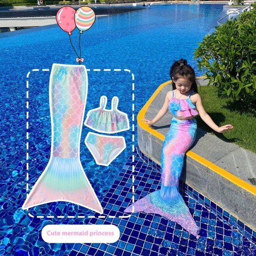 Children's Swimsuit Bikini Fish Tail Skirt