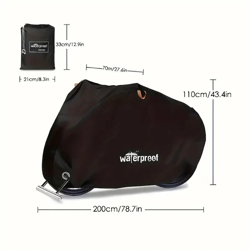 Motorcycle Covers, Heavy Duty 210D Waterproof UV Protective Tear Proof Motorbike Cover With Safety Cloth Lock Holes Design