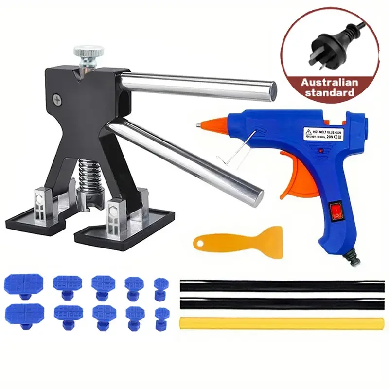 AU-Gauge Car Dent Puller - Paintless Plastic Weld Dent Removal with Comprehensive Glue Tabs Kit